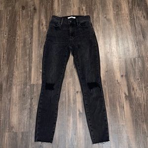 Women’s Distressed Black Denim Skinny Jeans